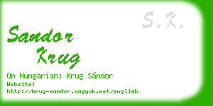 sandor krug business card